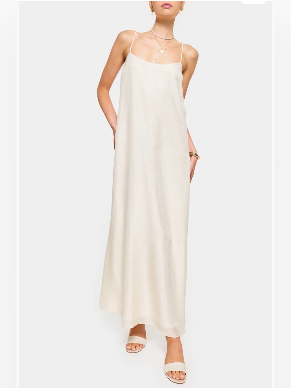NWT Cami NYC Luz Sleeveless Silk Blend Metallic Maxi Dress, Size XXS